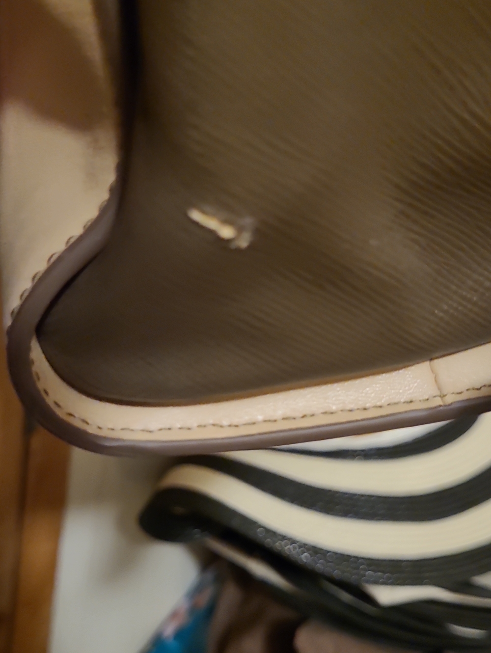 Sharif Taupe and Cream Embroidered Satchel with Gold Accents Callout In Photos - Picture 14 of 15